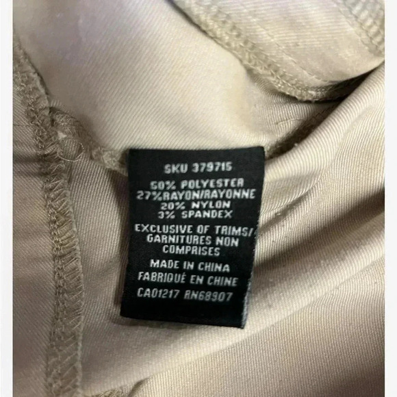 Le Chateau Pull On Mid Rise Oatmeal Slacks Pants Size 8 - Picture 9 of 11